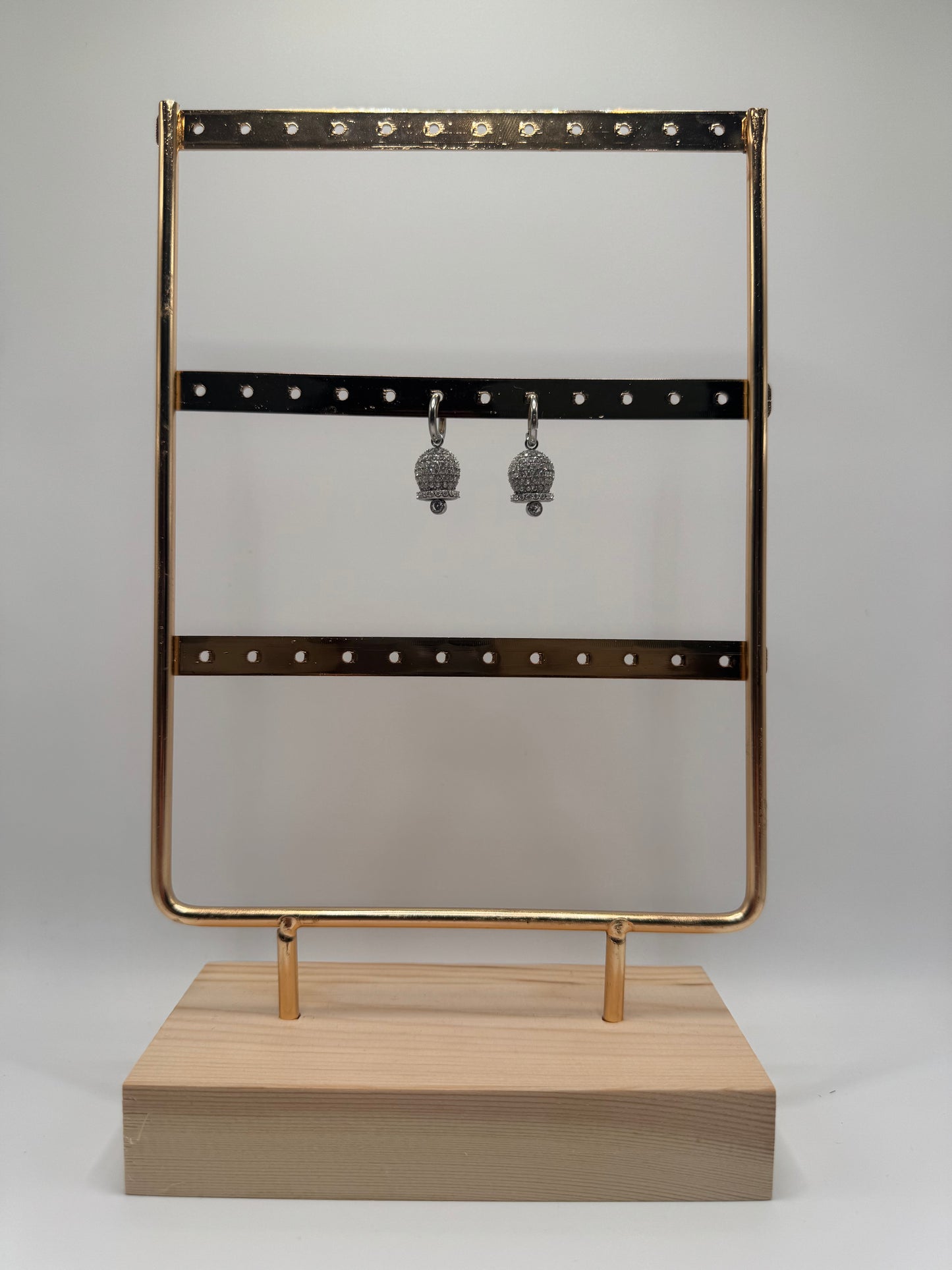 ORECCHINI PENDENTI CAMPANELLA STRASS ACCIAIO