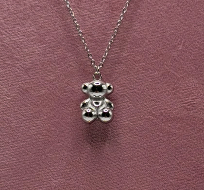 COLLANA CON ORSETTO 3D ACCIAIO