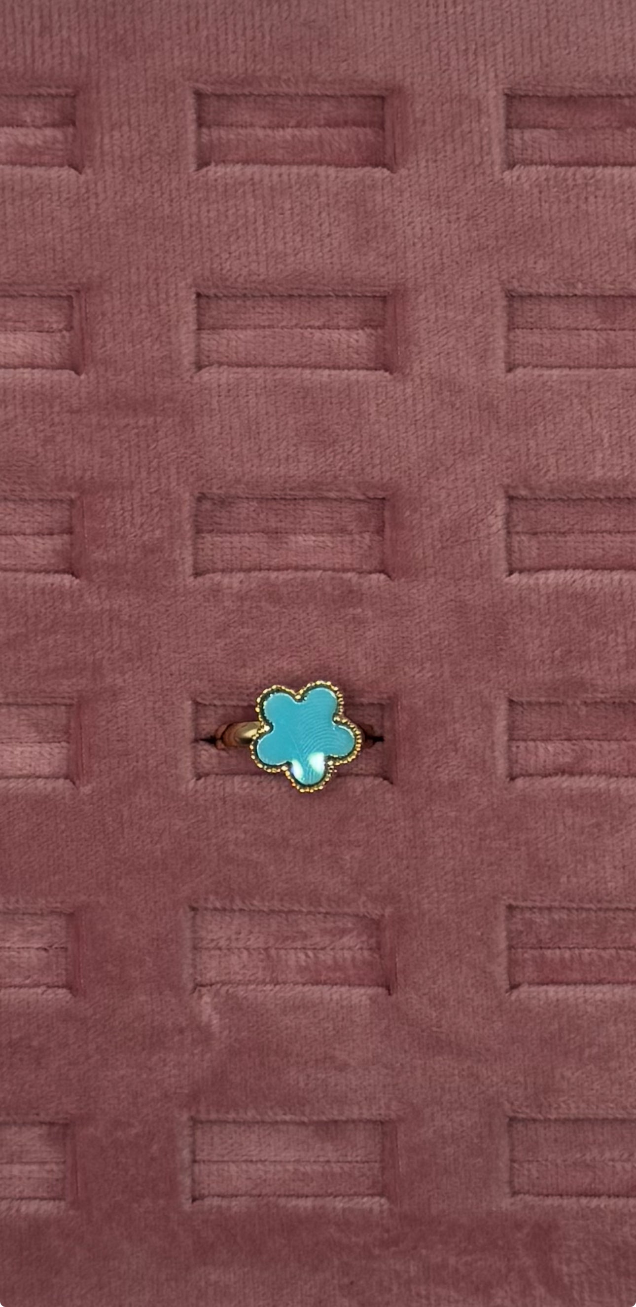 ANELLO FIORE TURCHESE BASE ORO