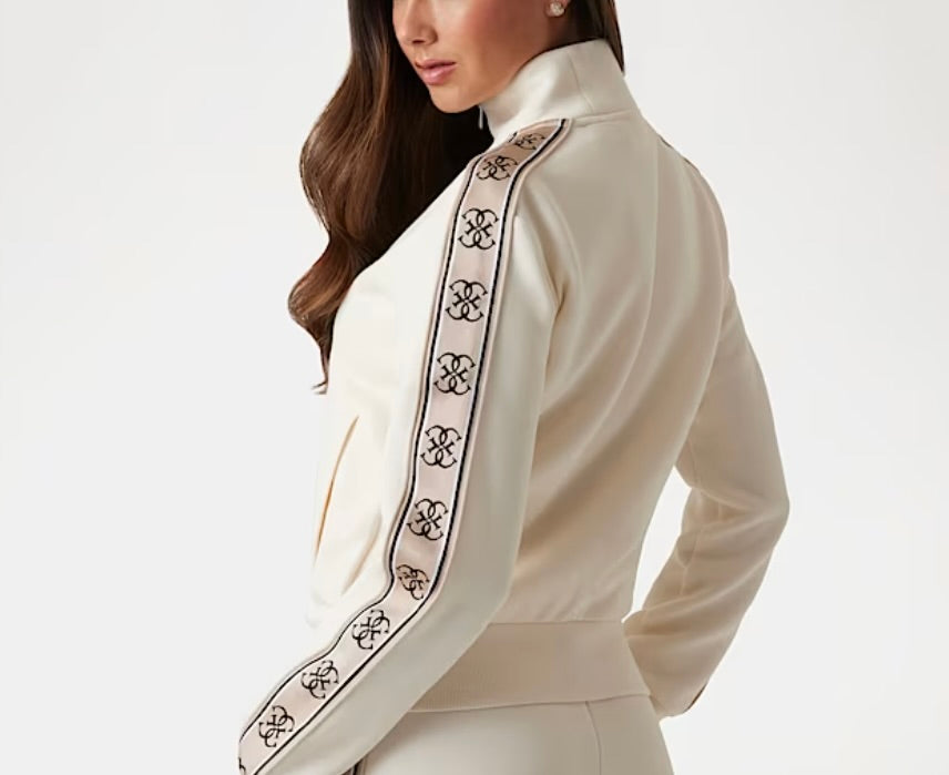 GUESS FELPA CON ZIP E BANDA LOGATA