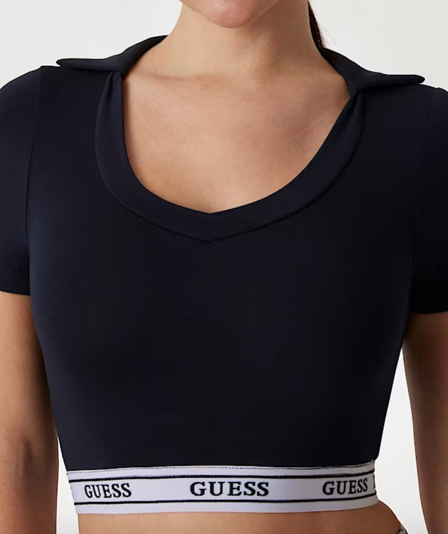 GUESS TSHIRT CROPPED CON COLLETTO