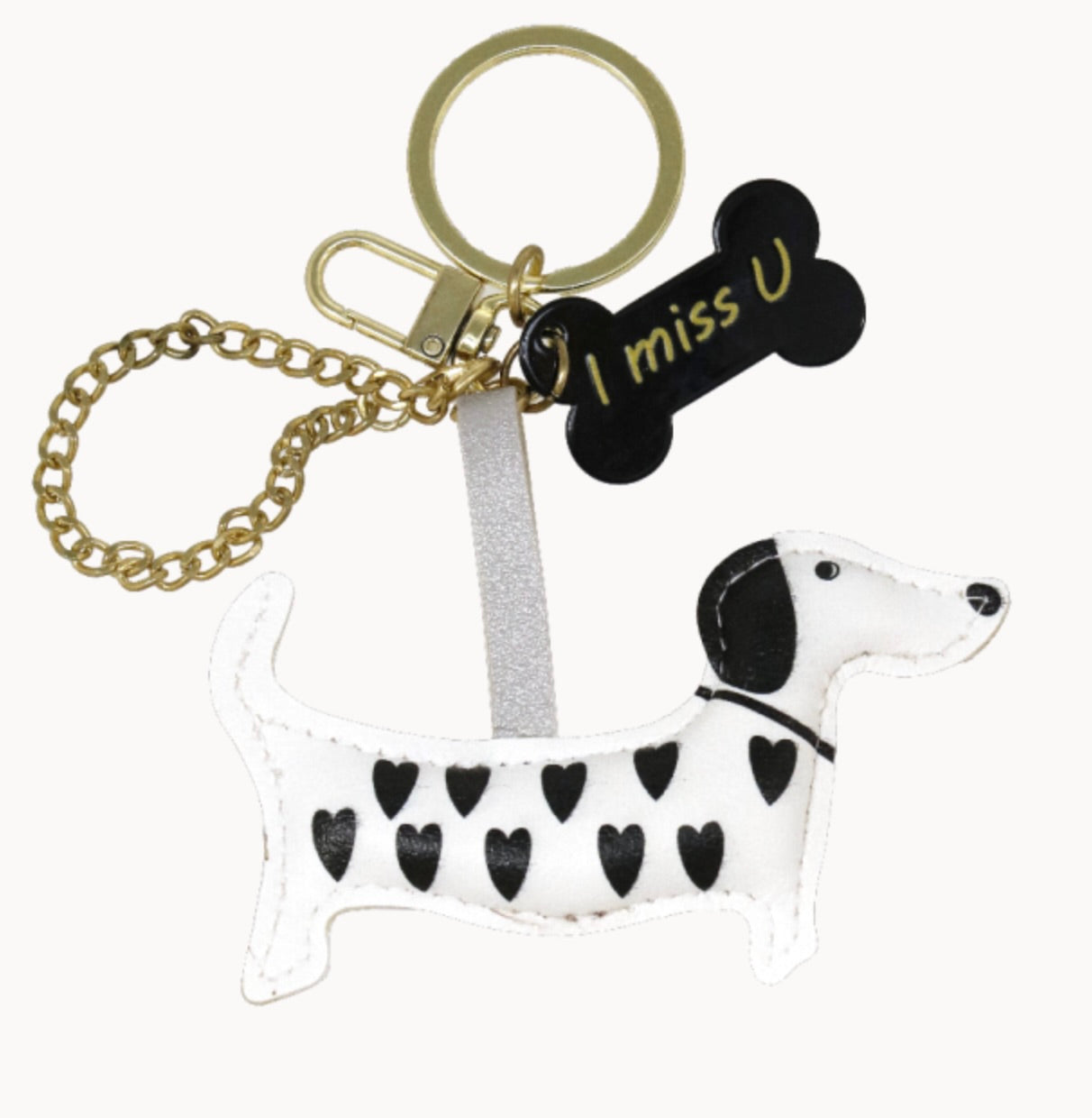 CAMOMILLA PORTACHIAVI BASSOTTO CON CUORI