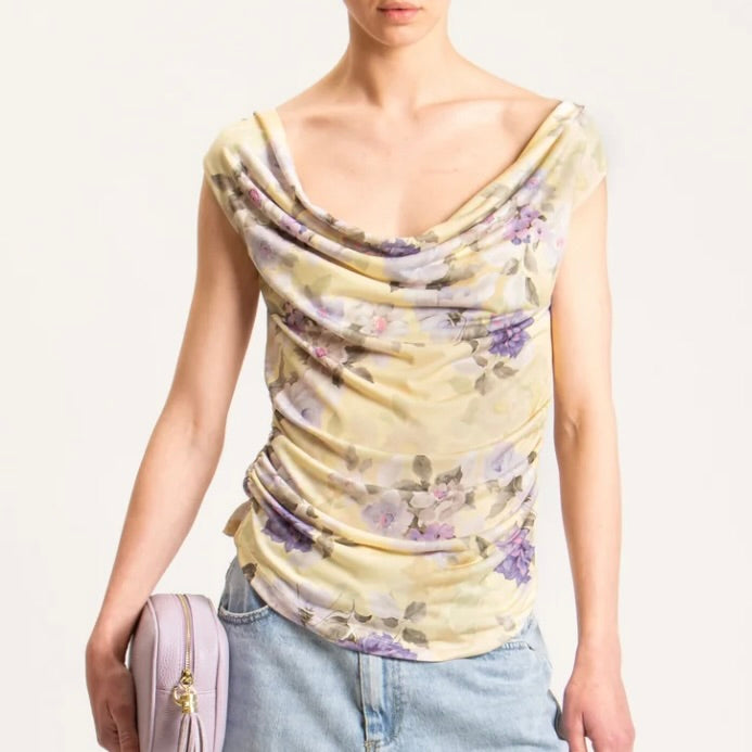 VICOLO TOP SCOLLO MORBIDO FANTASIA FIORI