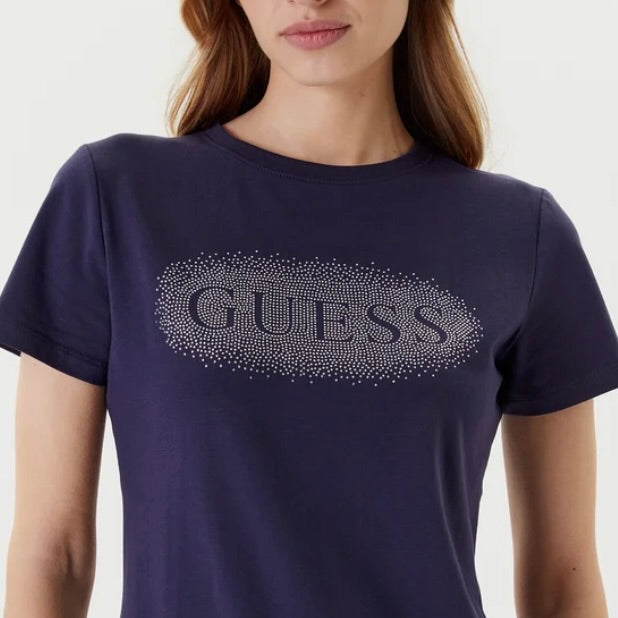 GUESS T-SHIRT CON LOGO DI STRASS