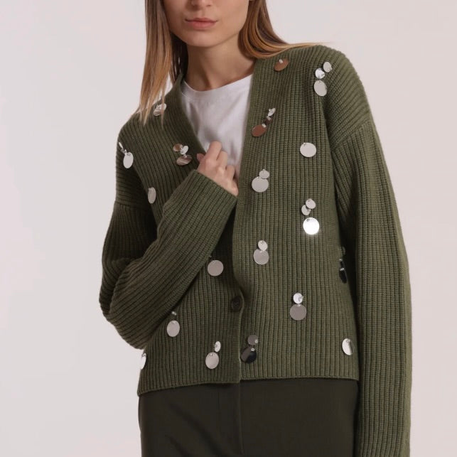 Mimì-Muà MAGLIA CARDIGAN CON STRASS