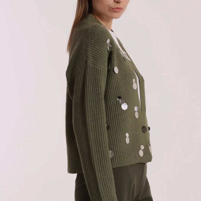 Mimì-Muà MAGLIA CARDIGAN CON STRASS