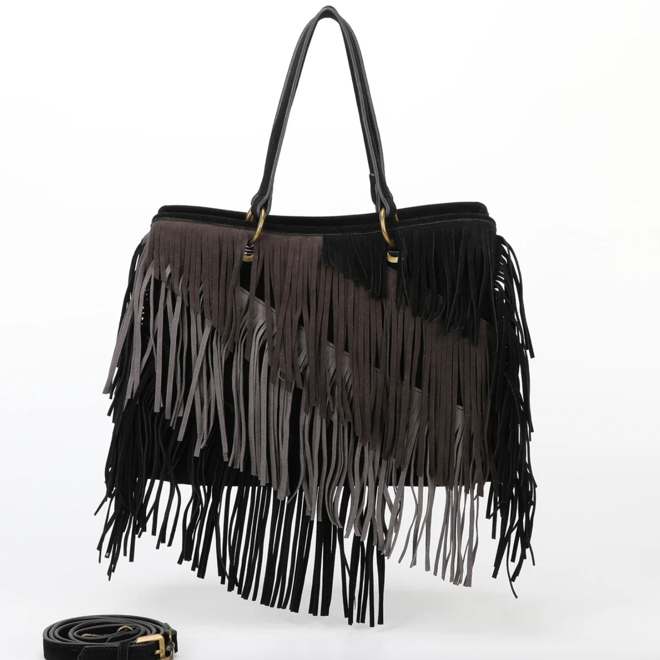 Mimì-Muà BORSA SHOPPING CON FRANGE