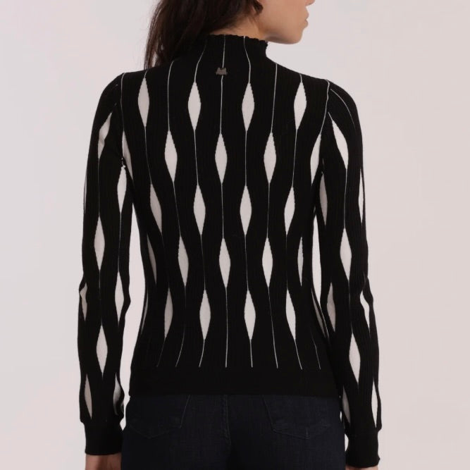 Mimì-Muà MAGLIA BICOLOR CON FANTASIA ROMBI
