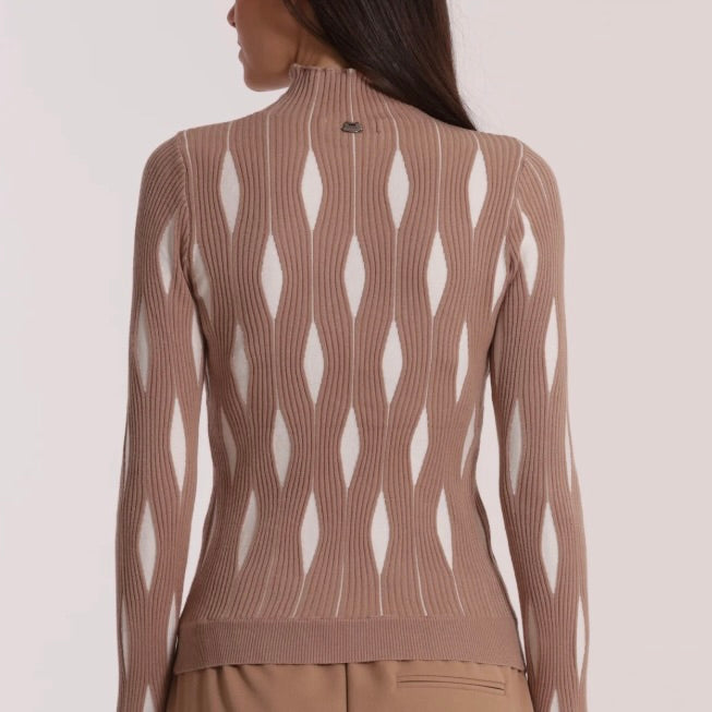 Mimì-Muà MAGLIA BICOLOR CON FANTASIA ROMBI