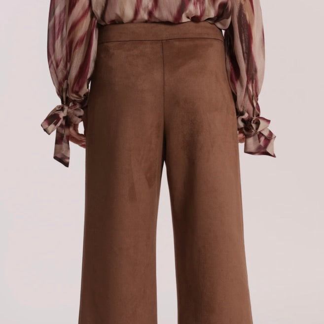 Mimì-Muà PANTALONE CROPPED EFFETTO CAMOSCIO