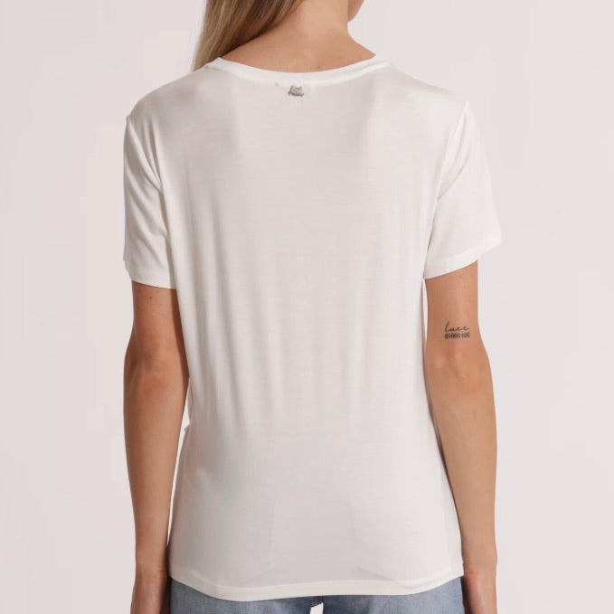Mimì-Muà T-SHIRT MEZZE MANICHE CON ARRICCIO LATERALE
