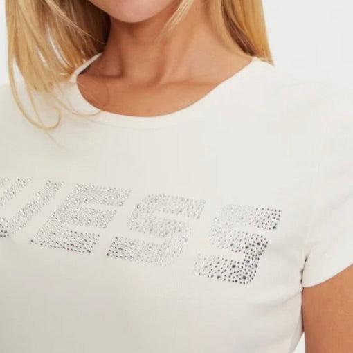 GUESS T-SHIRT CON LOGO DI STRASS