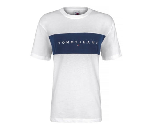 TOMMY JEANS T-SHIRT CON BANDA CENTRALE A CONTRASTO