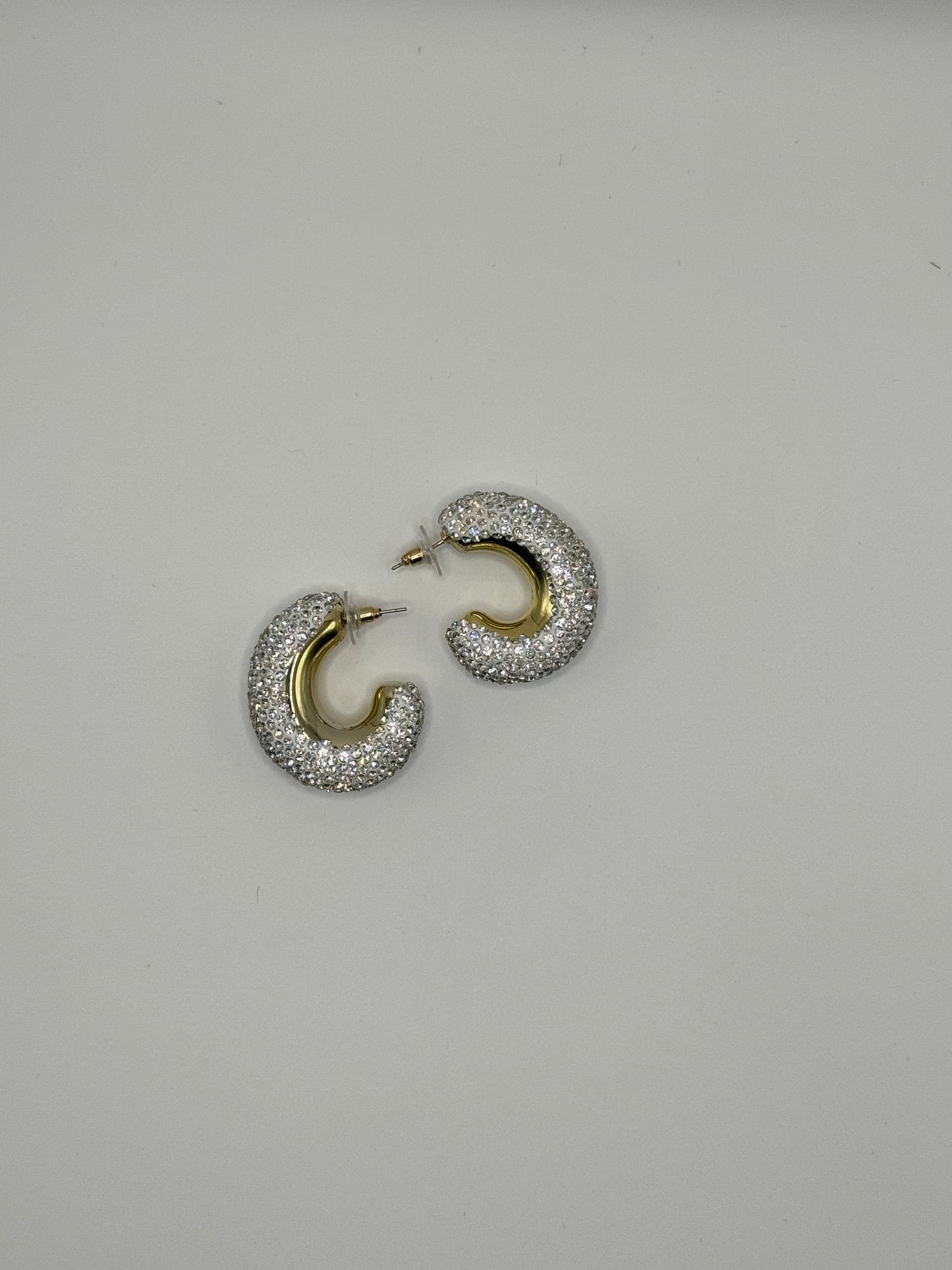 ORECCHINI CERCHIO GRANDE STRASS BIANCO