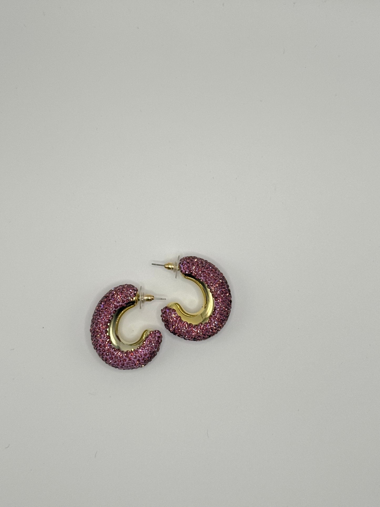 ORECCHINI CERCHIO GRANDE STRASS VIOLA