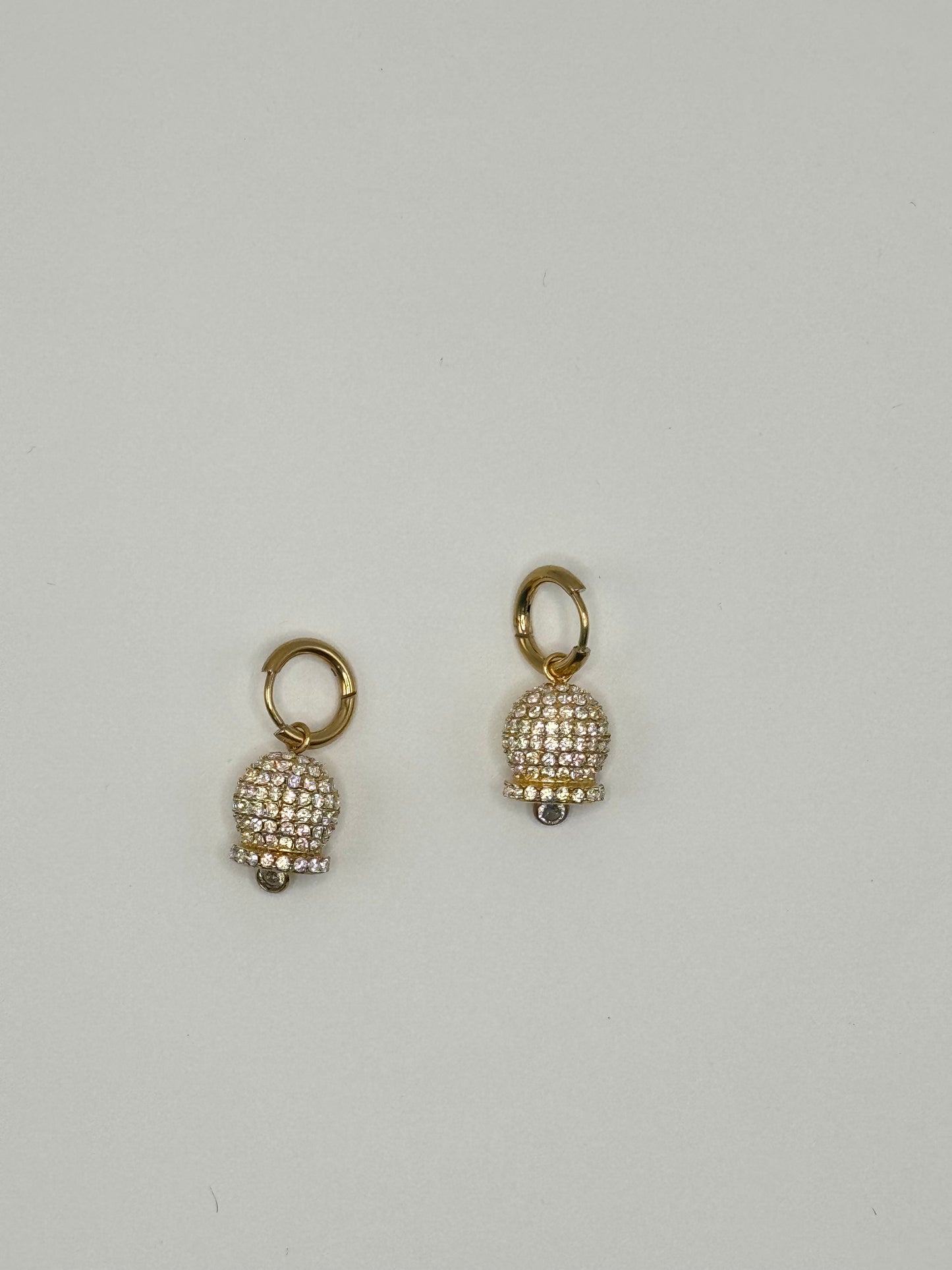 ORECCHINI PENDENTI CAMPANELLA STRASS ORO