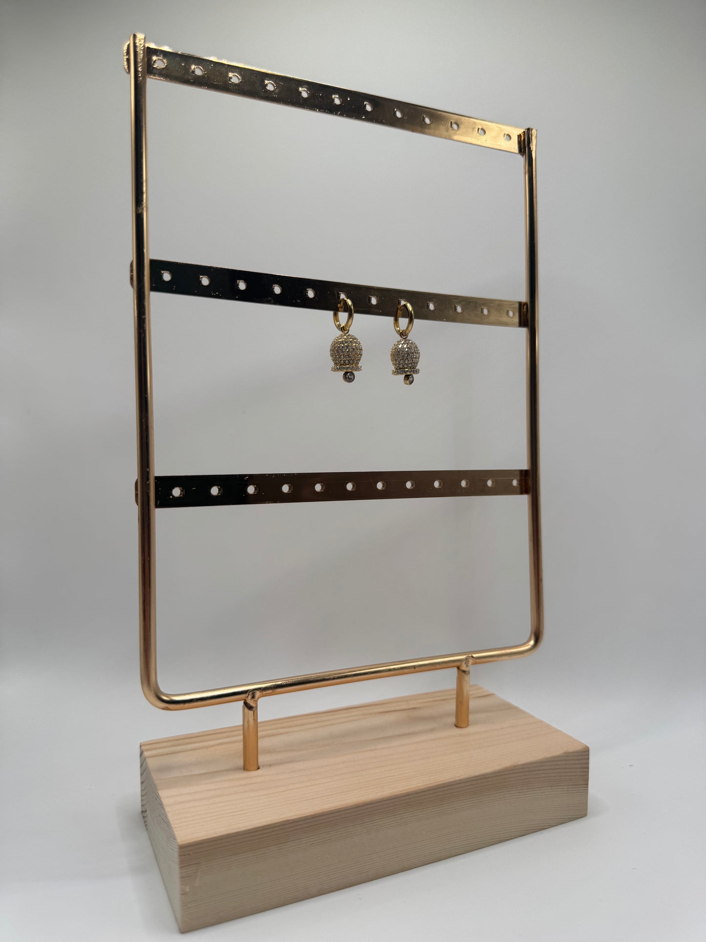 ORECCHINI PENDENTI CAMPANELLA STRASS ORO