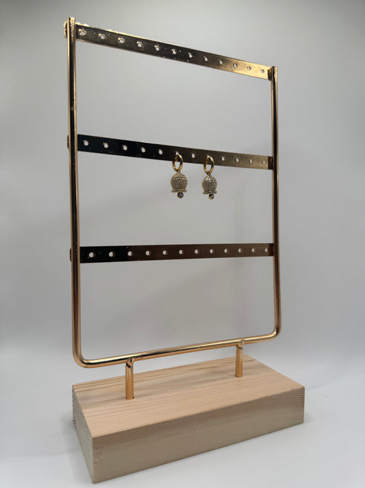 ORECCHINI PENDENTI CAMPANELLA STRASS ORO