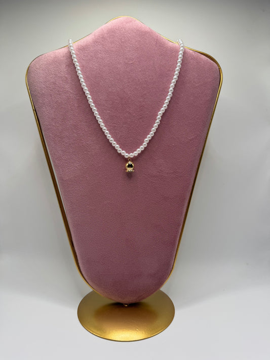COLLANA DI PERLE CON CAMPANELLA ORO