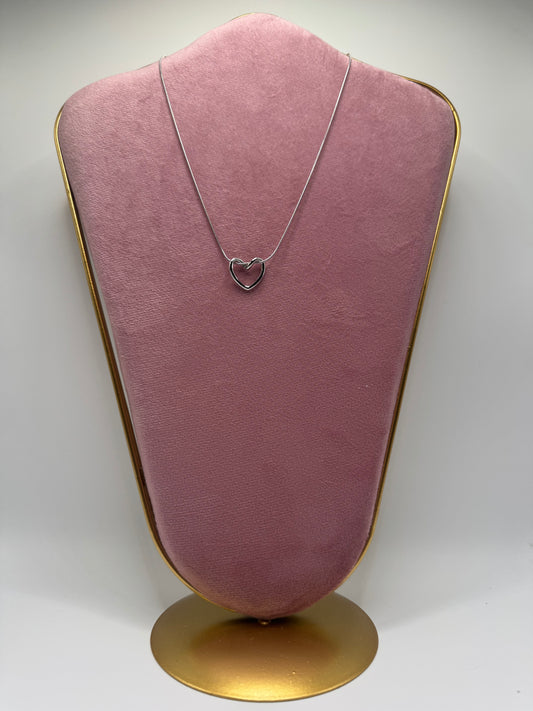 COLLANA CON CUORE 3D ACCIAIO
