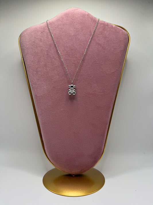 COLLANA CON ORSETTO 3D ACCIAIO