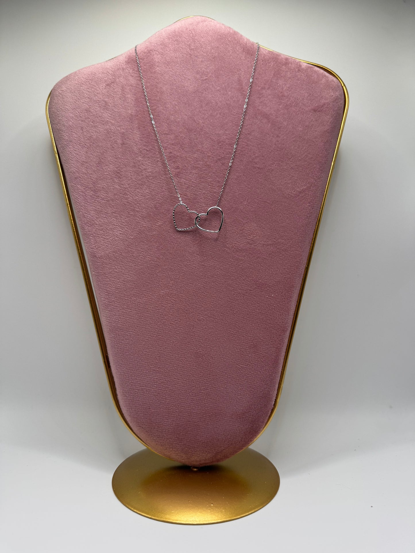 COLLANA CON CUORE INTRECCIATO GRANDE ACCIAIO