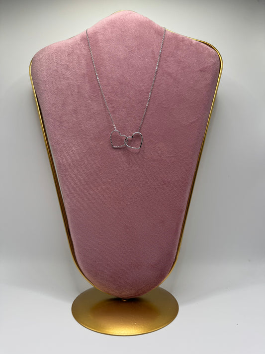 COLLANA CON CUORE INTRECCIATO GRANDE ACCIAIO