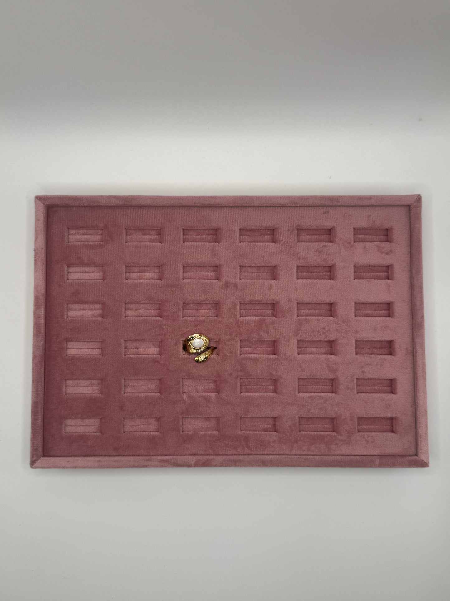 ANELLO DOPPIA FASCIA CON MADRE PERLA BIANCA BASE ORO