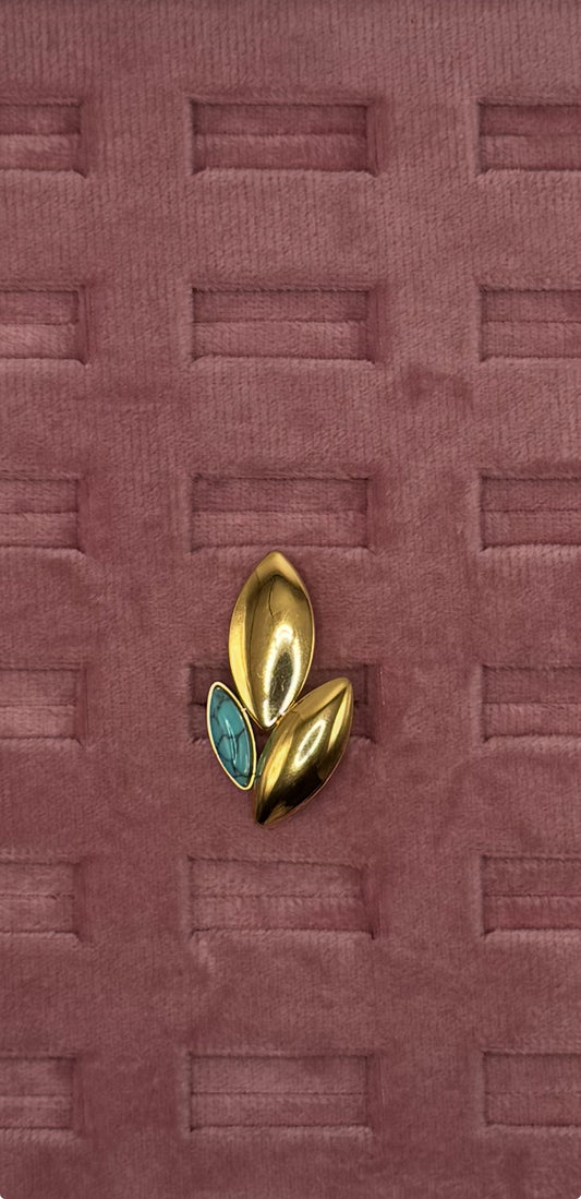 ANELLO CON DETTAGLIO TURCHESE BASE ORO