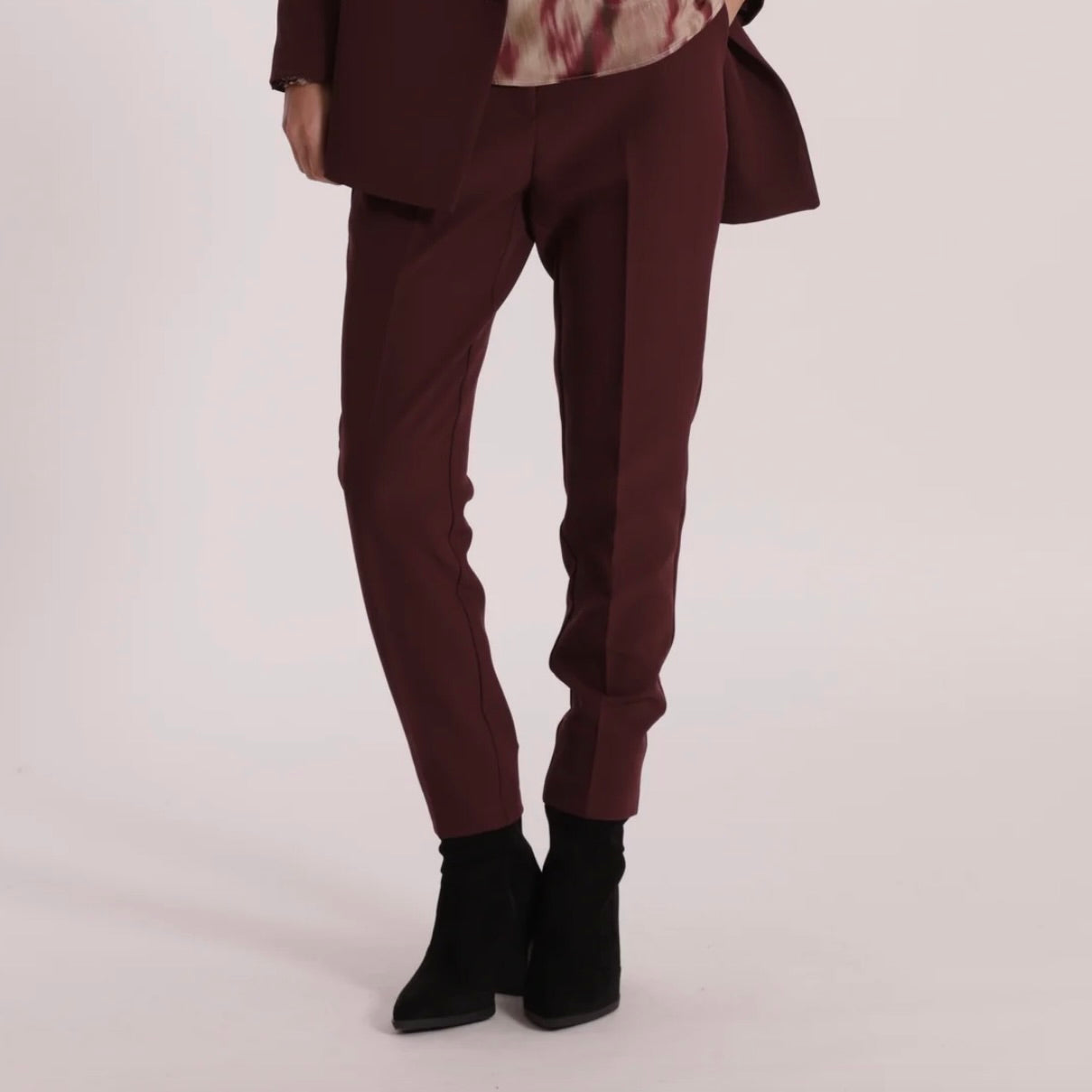 Mimì-Muà PANTALONE SIGARETTA CON ELASTICO DIETRO IN TESSUTO TECNICO