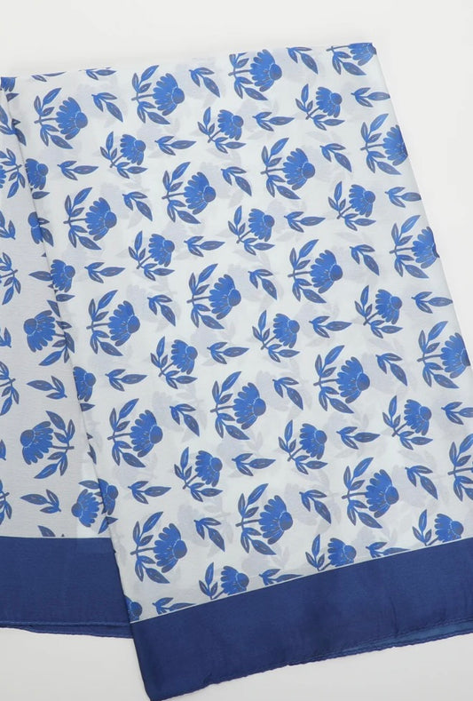 Mimì Muà FOULARD CON MARGHERITE E CORNICE (90X90 cm)