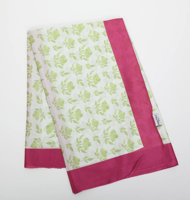 Mimì Muà FOULARD CON MARGHERITE E CORNICE (90X90 cm)