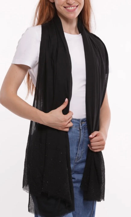 Mimì Muà FOULARD TINTA UNITA CON STRASS (180X80 cm)