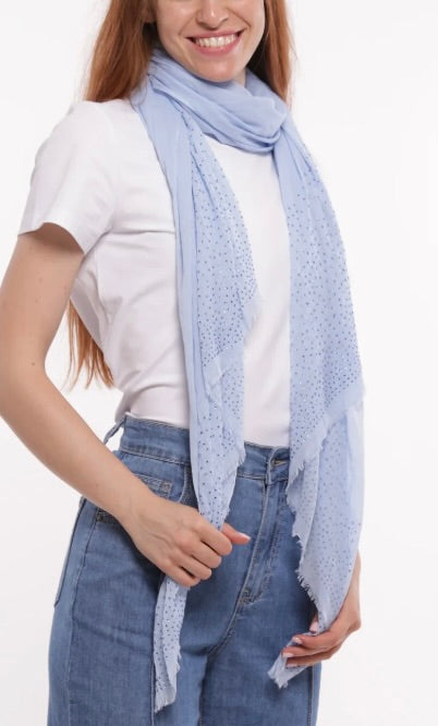 Mimì Muà FOULARD TINTA UNITA CON STRASS (180X80 cm)