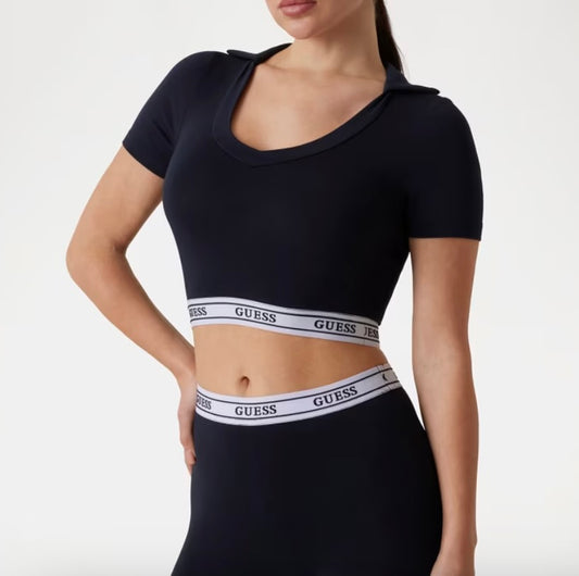 GUESS TSHIRT CROPPED CON COLLETTO