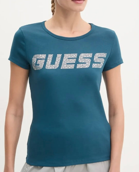 GUESS T-SHIRT CON LOGO DI STRASS