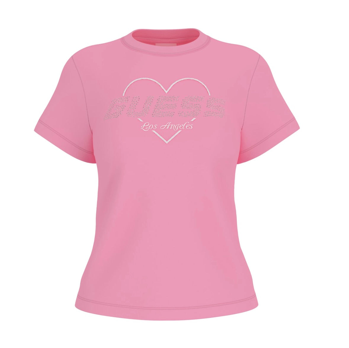 GUESS T-SHIRT CUORE+LOGO DI STRASS