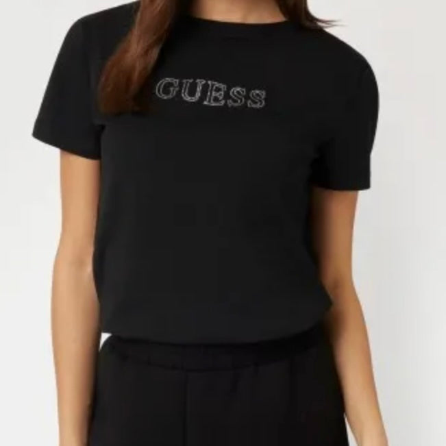 GUESS T-SHIRT CON LOGO DI STRASS