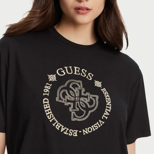 GUESS T-SHIRT CON LOGO CUCITO