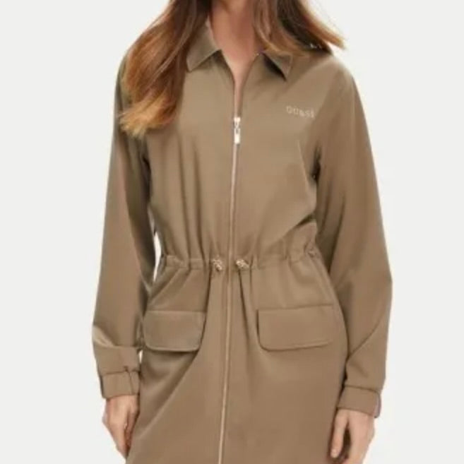 GUESS GIUBBOTTO CON ZIP E LACCETTI SUL PUNTO VITA
