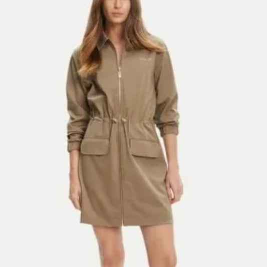 GUESS GIUBBOTTO CON ZIP E LACCETTI SUL PUNTO VITA