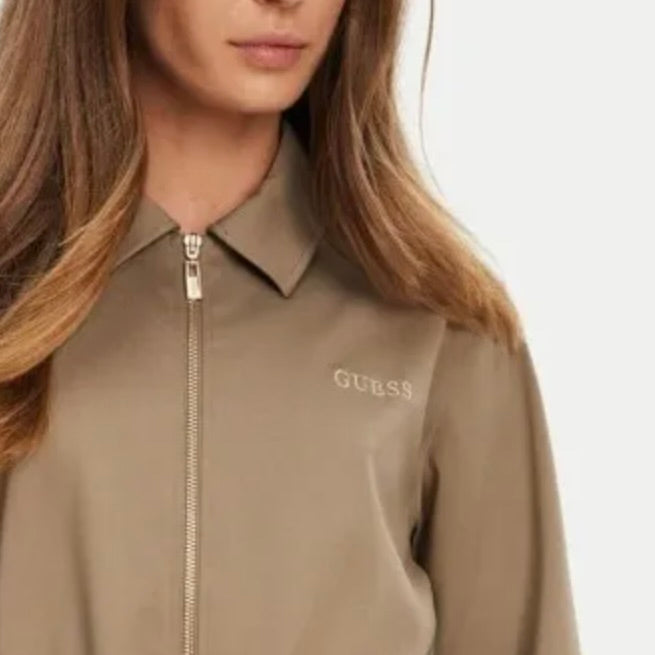 GUESS GIUBBOTTO CON ZIP E LACCETTI SUL PUNTO VITA