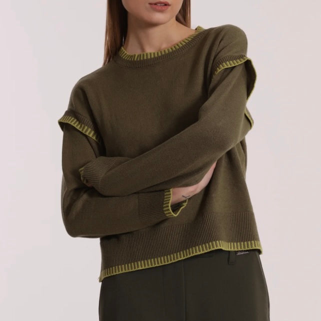 Mimì-muà MAGLIA CON DETTAGLI  BICOLOR