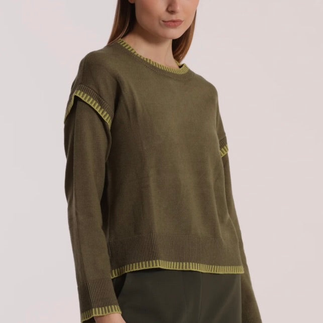 Mimì-muà MAGLIA CON DETTAGLI  BICOLOR