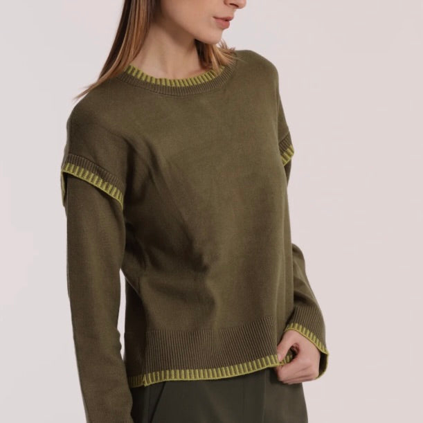Mimì-muà MAGLIA CON DETTAGLI  BICOLOR