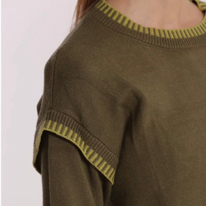 Mimì-muà MAGLIA CON DETTAGLI  BICOLOR