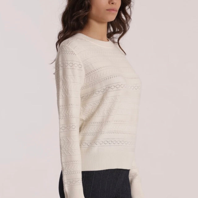 Mimì-Muà MAGLIA SCOLLO TONDO TRAFORATO