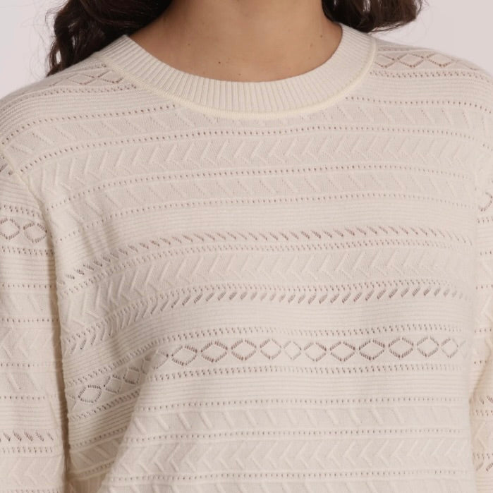 Mimì-Muà MAGLIA SCOLLO TONDO TRAFORATO