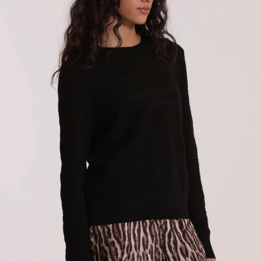Mimì-Muà MAGLIA SCOLLO TONDO TRAFORATO