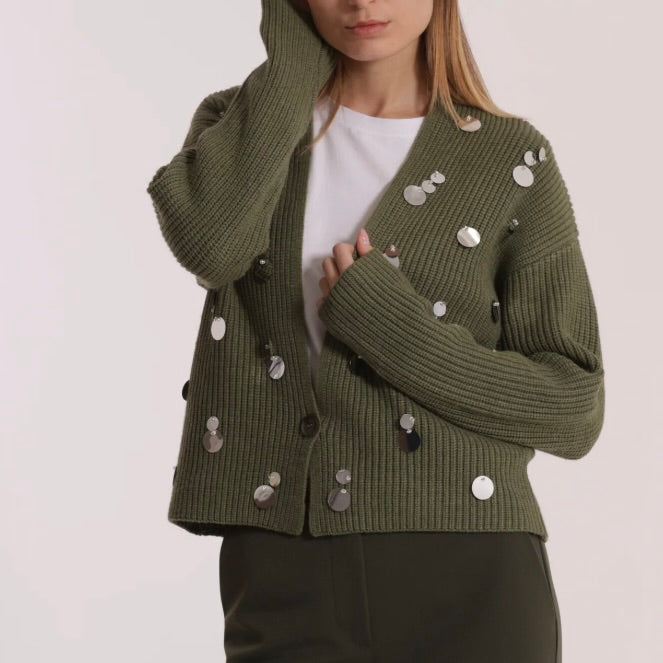 Mimì-Muà MAGLIA CARDIGAN CON STRASS